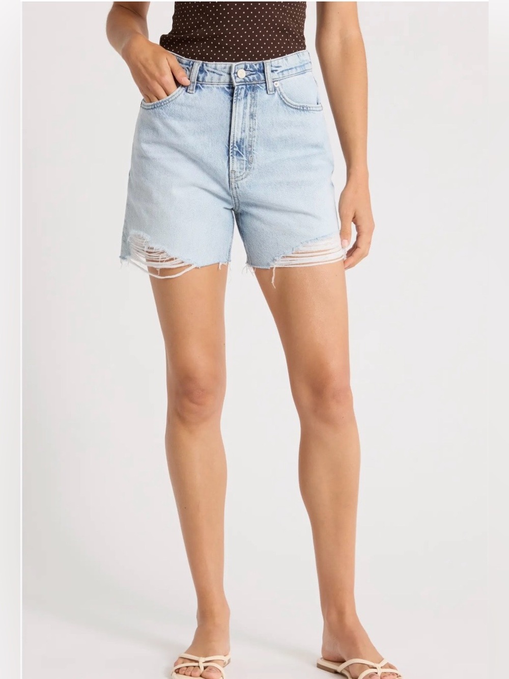 Reformation Saige High Rise 4" Jean Shorts Size 26